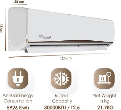 Super General 2.5 Ton Split Air Conditioner, 30000 BTU and Rotary Compressor