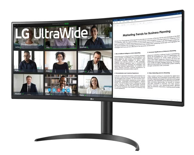 LG 34 Inch UltraWide™ WQHD 1440P HDR10 100Hz Curved Monitor with USB Type-C 34WR55QK-B