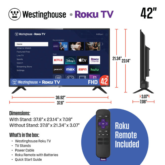 Westinghouse 42 Inch Full HD Smart Roku TV