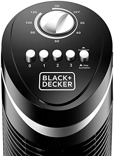 Black+Decker TF50-B5 50W Tower Fan - 3 Speed, 65° Oscillation