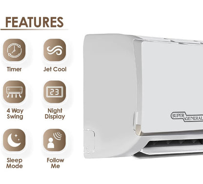 Super General 2.5 Ton Split Air Conditioner, 30000 BTU and Rotary Compressor