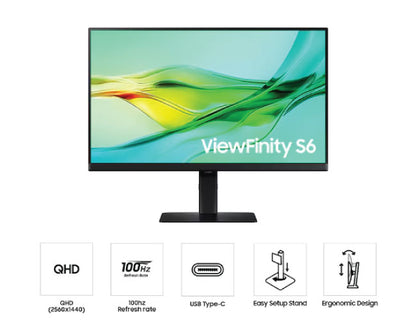 Samsung 24 Inch ViewFinity S60UD QHD Monitor LS24D604UAE