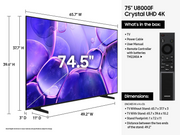 Samsung 75 Inch Class Crystal UHD U8000F 4K Smart TV 2025 75U8000F 