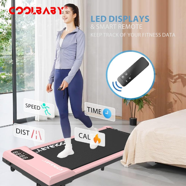 COOLBABY Compact Ultra Slim Electric Treadmill, Walking Pad Running Device for Home 