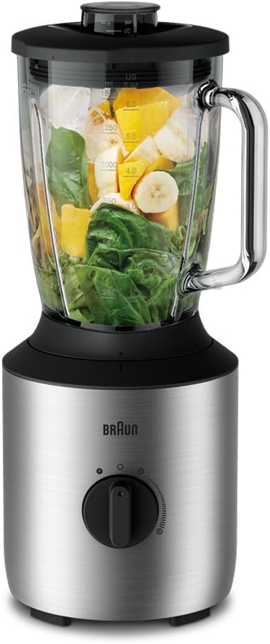 Braun PowerBlend 3 JB3273 Jug Blender, 800W, 1.5L, with Grinder & Chopper Mills