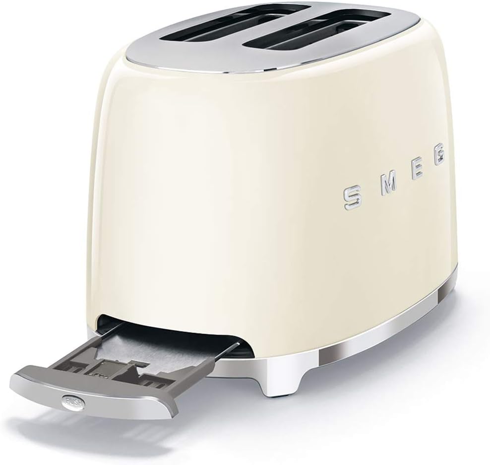Smeg TSF01CREU 2-Slice Retro Toaster - Cream, 950W