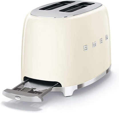 Smeg TSF01CREU 2-Slice Retro Toaster - Cream, 950W
