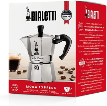 Bialetti Moka Express Aluminium Stovetop Coffee Maker BS107C