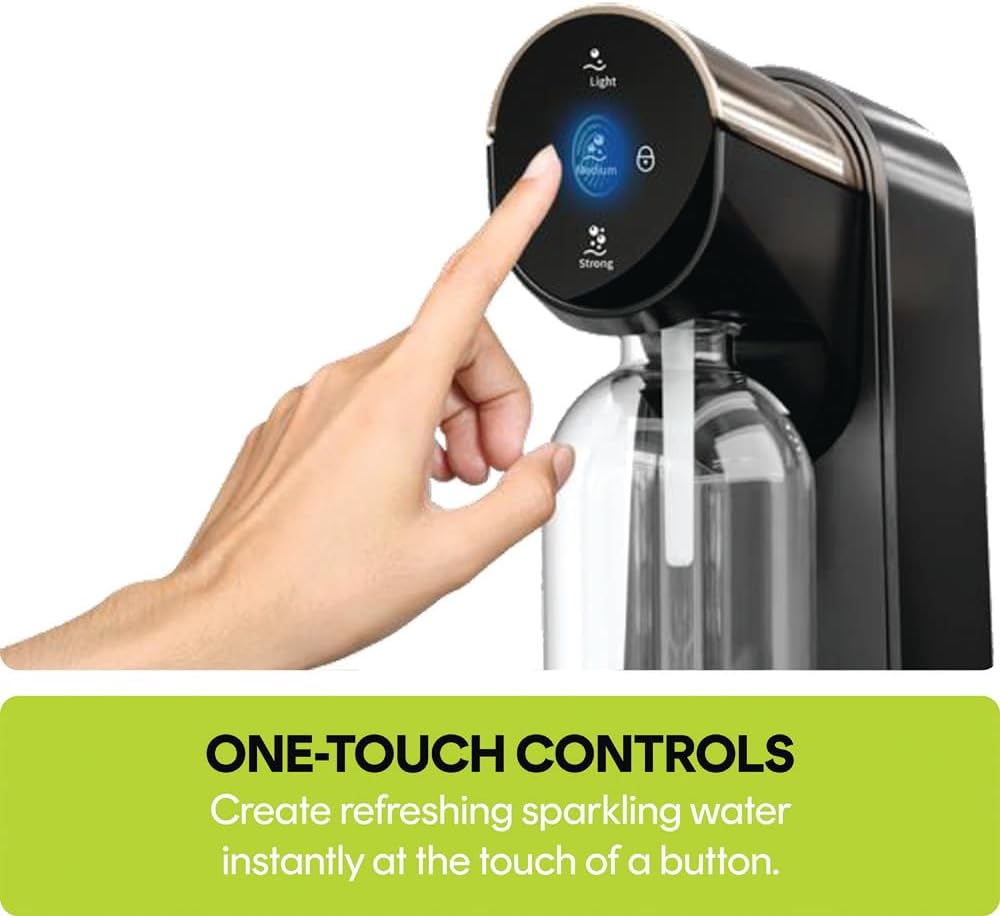Nutricook FIZZI NC-FSM100 Sparkling Water Maker - 3 Fizz Levels, One-Touch