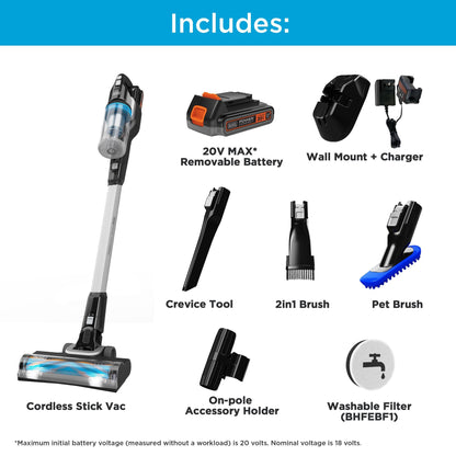 Black+Decker POWERSERIES Extreme MAX vacuum with included accessories