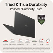 كمبيوتر محمول LG gram رفيع وخفيف الوزن مقاس 17 بوصة، إصدار Intel® Evo™ - معالج Intel® Core™ Ultra 7 مدعم بالذكاء الاصطناعي، ذاكرة وصول عشوائي (RAM) سعة 16 جيجابايت، قرص SSD سعة 1 تيرابايت، أسود 17Z90S-G.AAB6U1