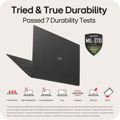 LG gram 17 Inch Thin and Lightweight Laptop, Intel® Evo™ Edition - AI-enabled Intel® Core™ Ultra 7 Processor, 16GB RAM, 1TB SSD, Black 17Z90S-G.AAB6U1