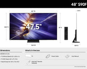 Samsung 48 Inch Class OLED S90F 4K Samsung Vision AI Smart TV 2025 48S90F