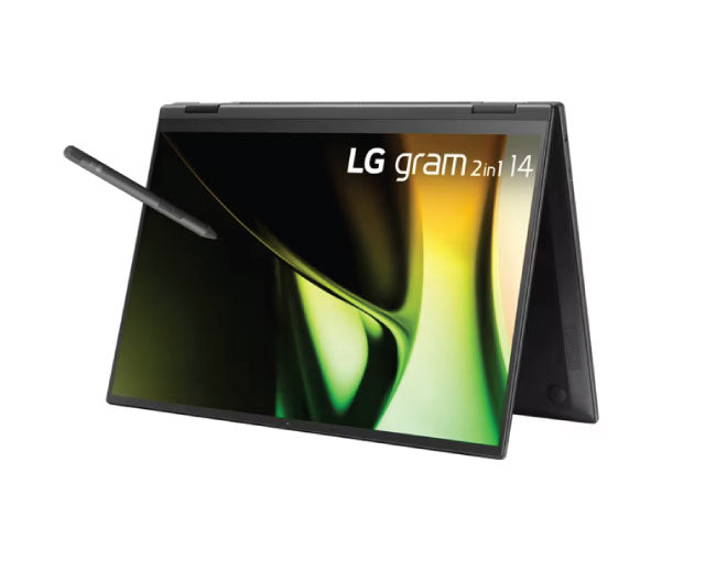 LG gram 14 Inch 2-in-1 Lightweight Laptop, Intel® Evo™ Edition- AI-enabled Intel® Core™ Ultra 7 Processor, 32GB RAM, 2TB (1TB x 2) SSD, Black 14T90S-G.ADB9U1