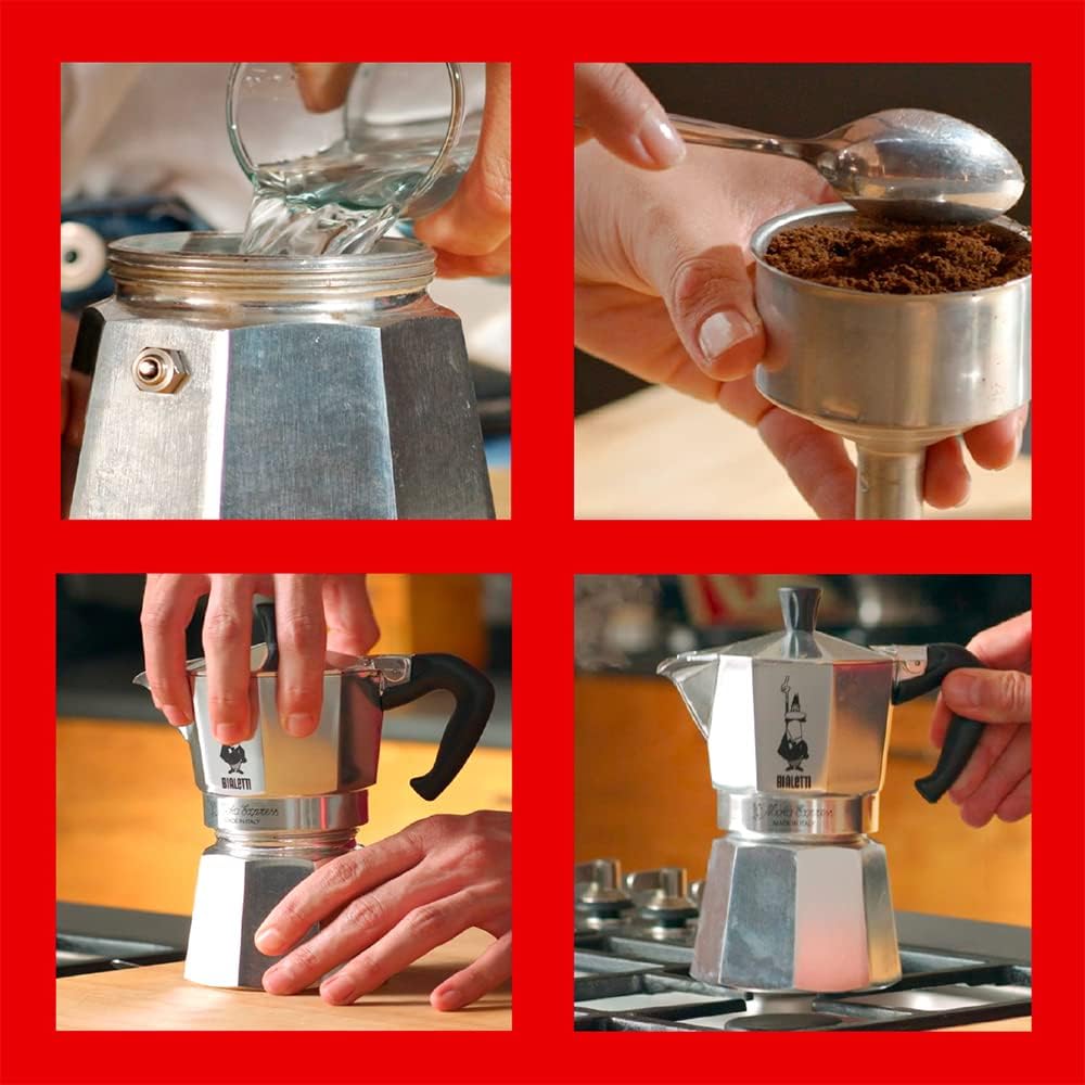 Bialetti Moka Express Aluminium Stovetop Coffee Maker BS107C