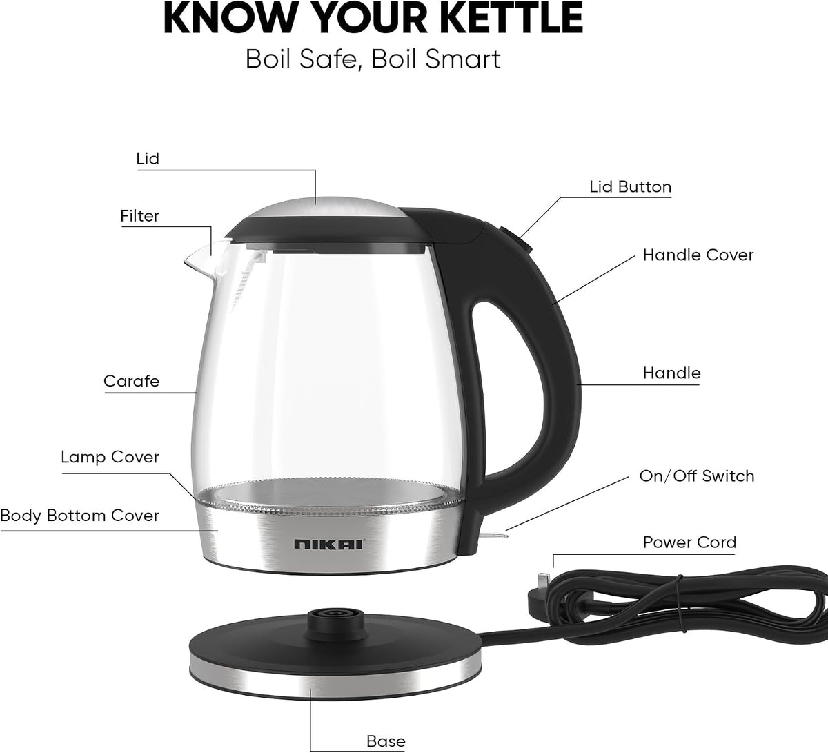 Nikai Electric Glass Kettle NK303G