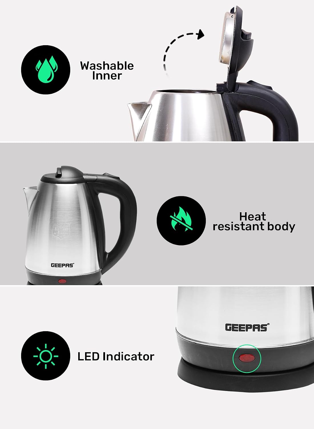 Geepas Stainless Steel Electric Kettle GK5454