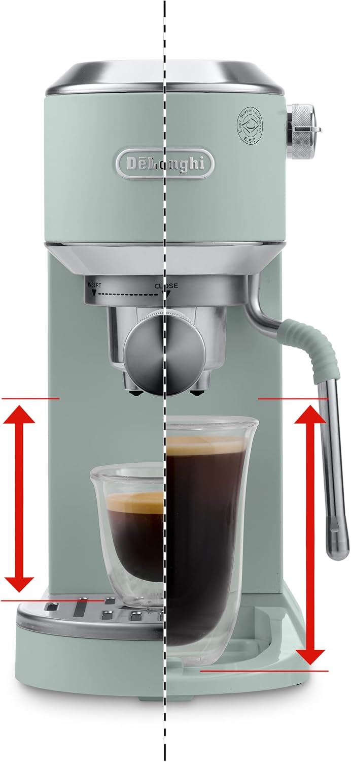 De'Longhi Dedica Duo EC890.GR, Barista Coffee Machine with Pump, Espresso and Cold Brew
