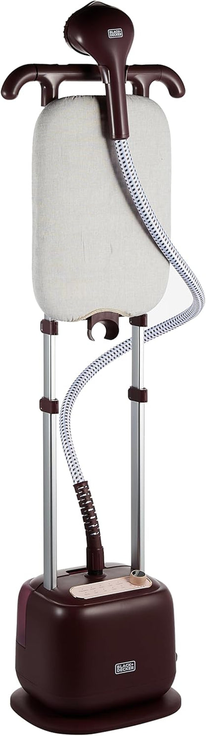 BLACK+DECKER Double Pole Garment Steamer 2400W 2L Tank 10 Steam GSTD2450-B5