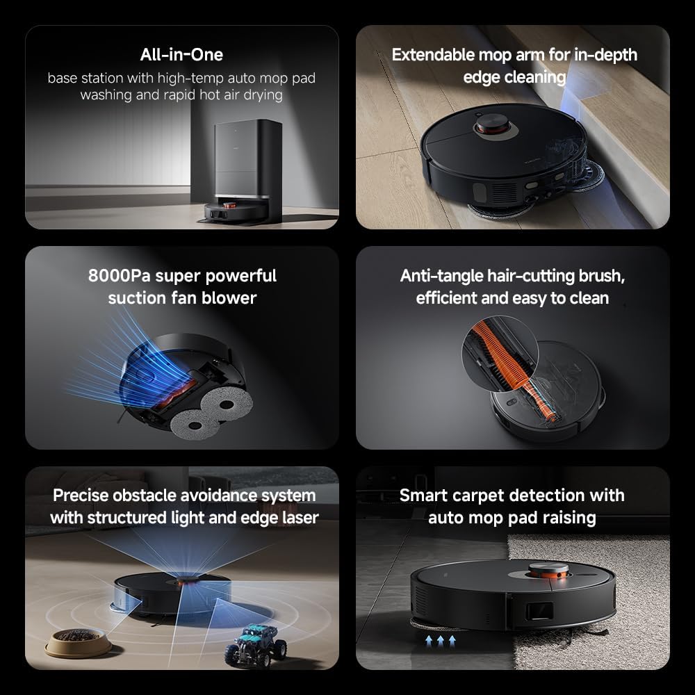 Xiaomi Robot Vacuum X20 Max with All-in-One Omni Station, Self-Emptying & Self-Drying, 8000Pa