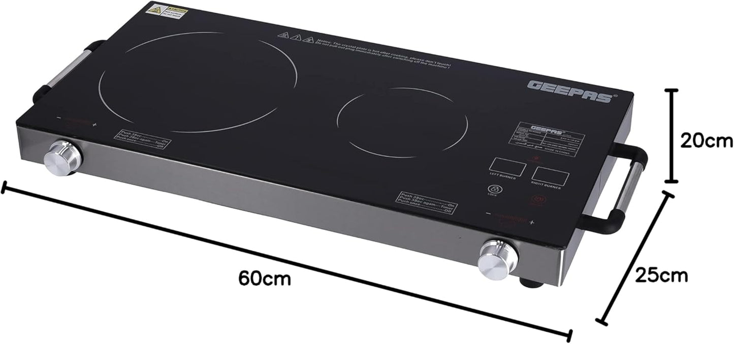 Geepas GIC6131S Double Burner Infrared Cooker