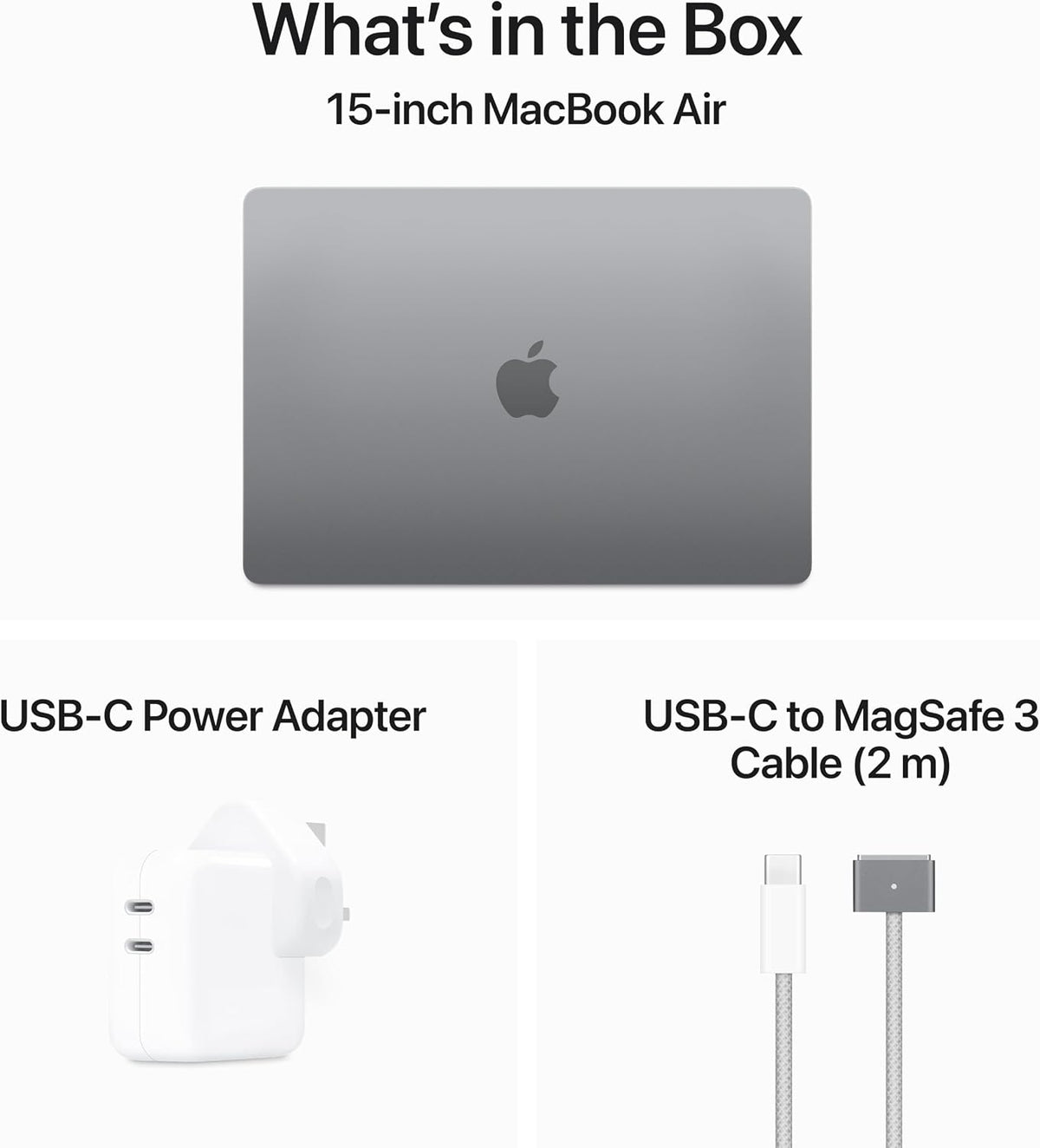 Apple MacBook Air 15 Inch 2024 M3 Chip 8 Core CPU 10 Core GPU 8GB RAM 256GB SSD Space Gray
