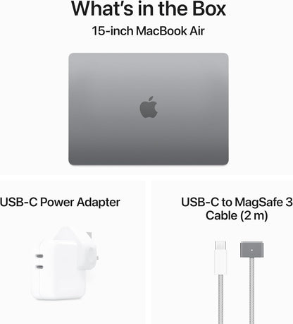 Apple MacBook Air 15 Inch 2024 M3 Chip 8 Core CPU 10 Core GPU 8GB RAM 256GB SSD Space Gray