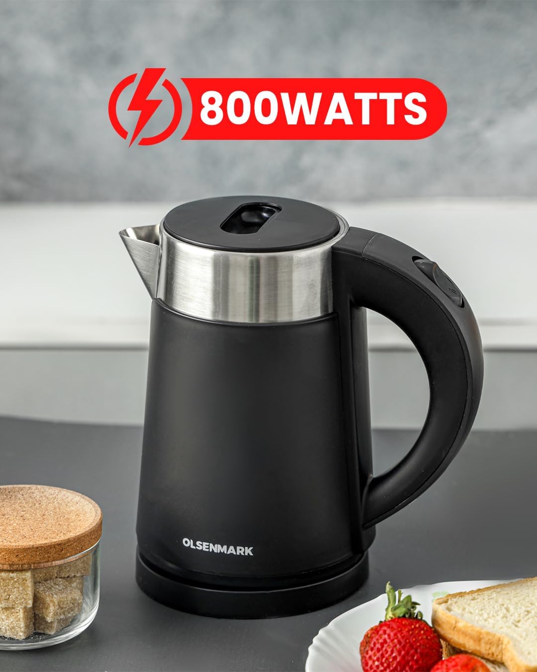 Olsenmark OMK7028 Double Layer Electric Kettle, 1.0L, 800W