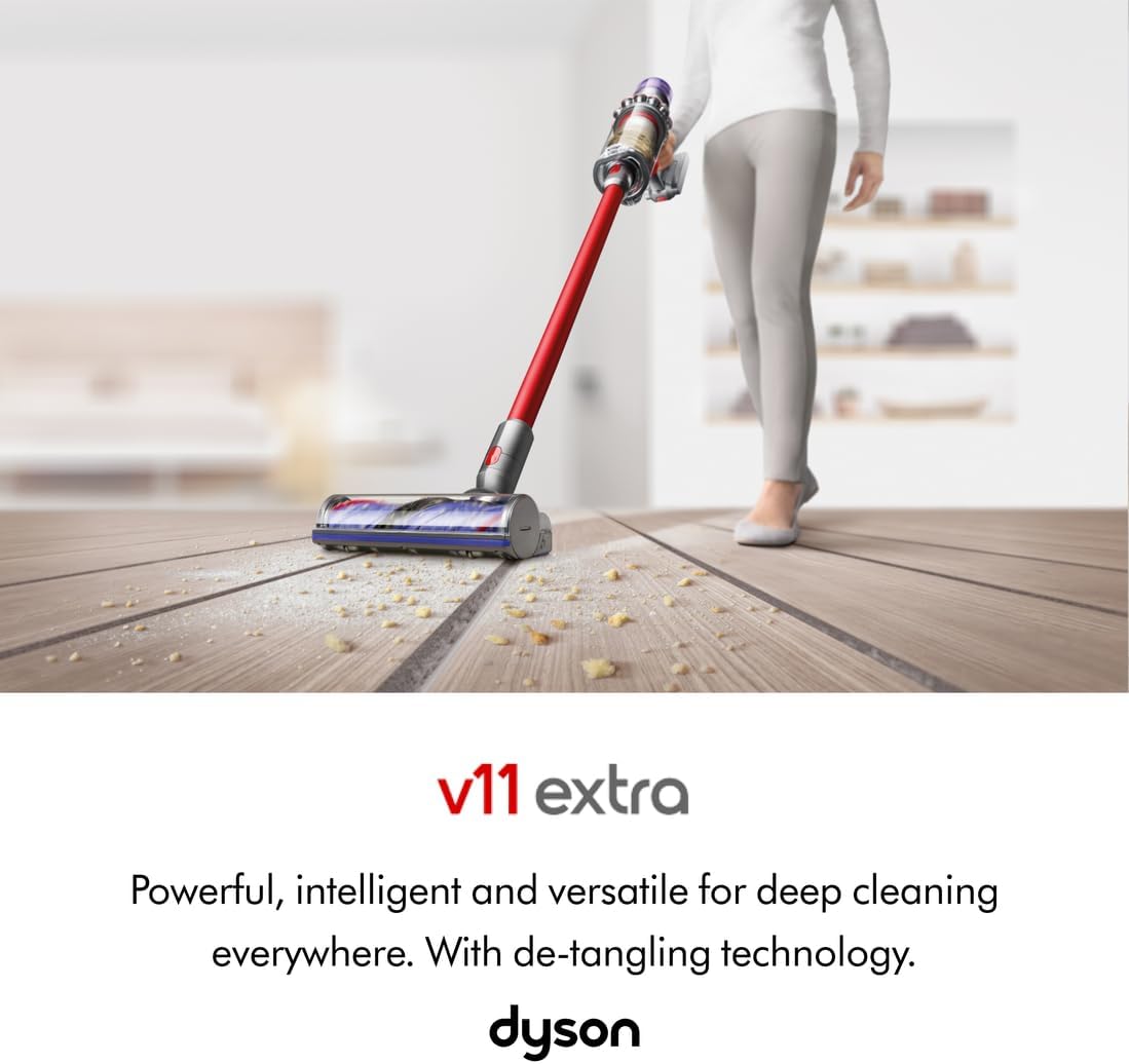 Dyson V11 Extra Cordless Vacuum - 185AW Suction, 60 Min Runtime