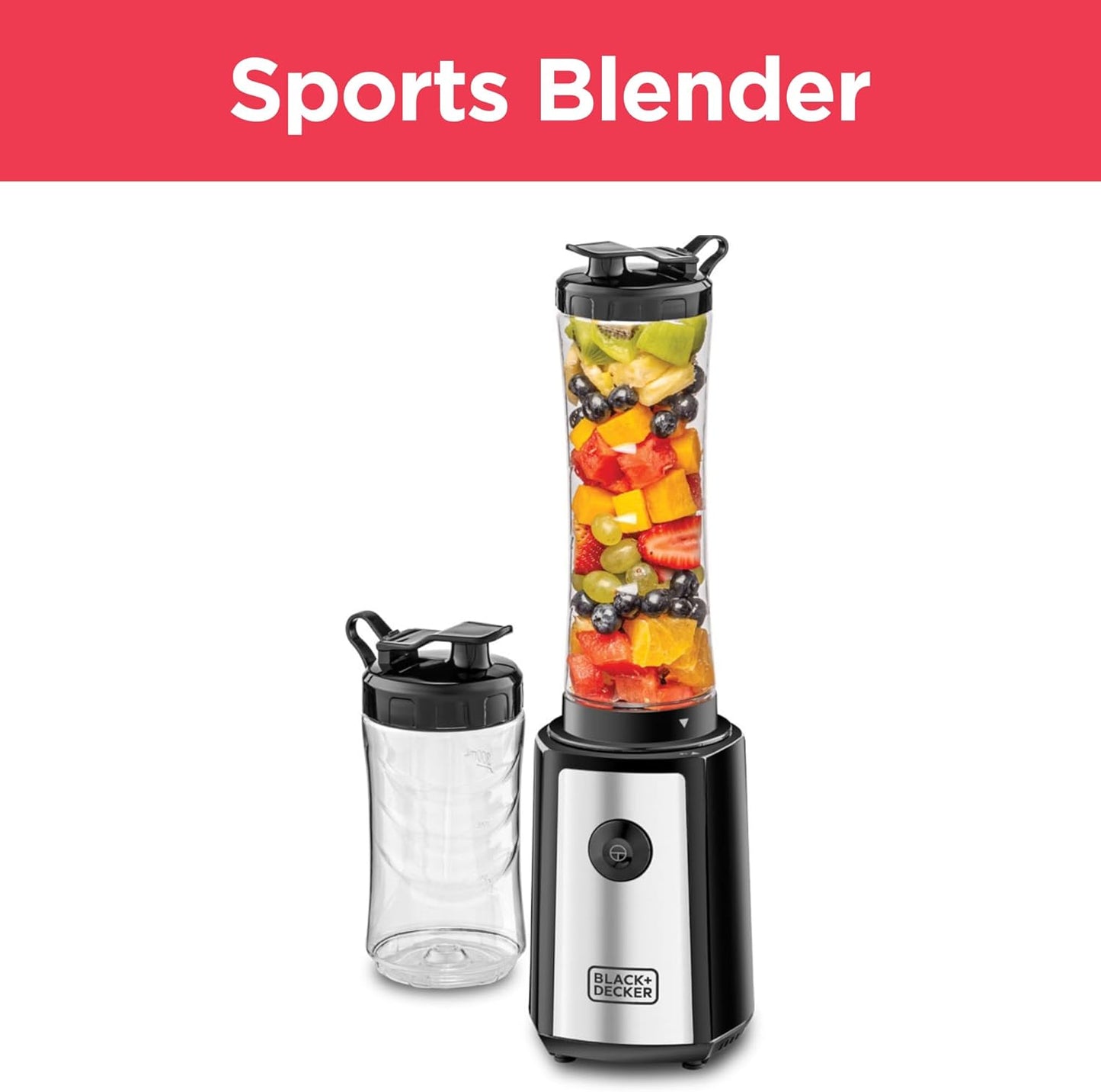 Black+Decker SBX300-B5 Sports Blender & Smoothie Maker, 300W, 6-Piece