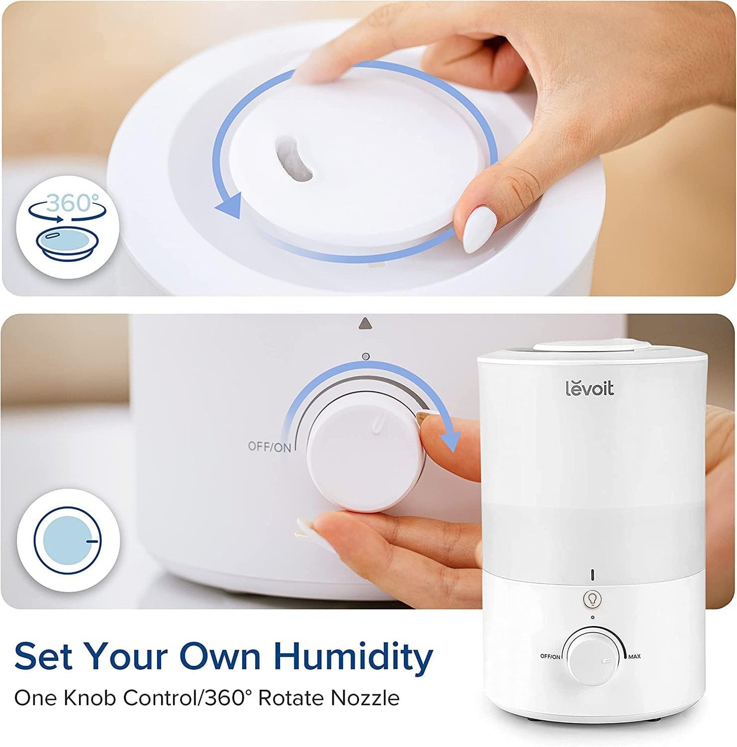 Levoit LUH-291 Ultrasonic Cool Mist Humidifier with Essential Oil Diffuser