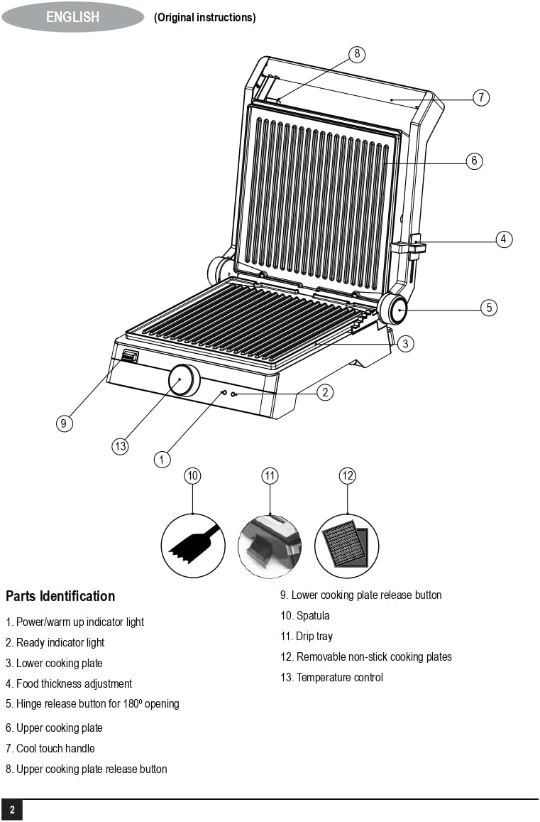 Black+Decker CG2000-B5 2000W Family Health Grill - 180° Contact Grill