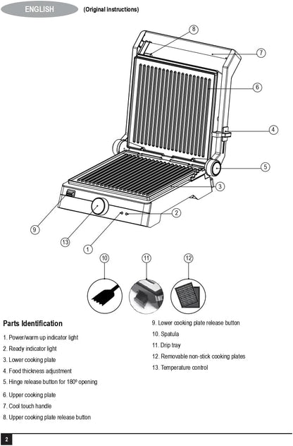 Black+Decker CG2000-B5 2000W Family Health Grill - 180° Contact Grill