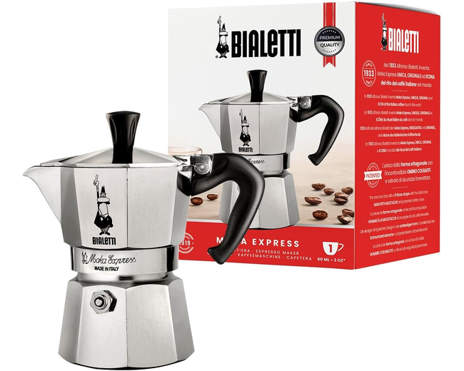 Bialetti Moka Express Aluminium Stovetop Coffee Maker BS107C