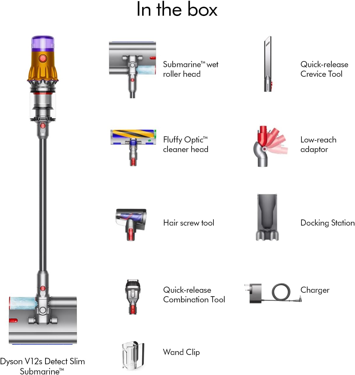 Dyson V12s Detect Slim Submarine Complete - Wet & Dry Cordless Vacuum