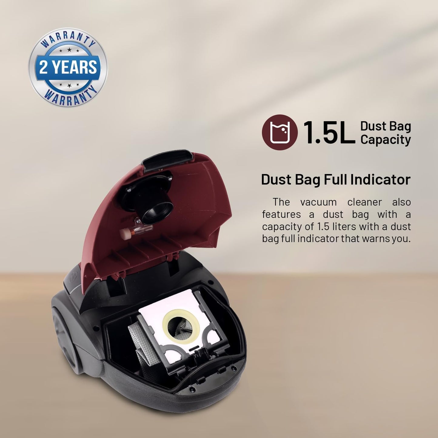 Geepas Vacuum Cleaner GVC2594 Dust Bag, 2200W - 1.5L - Powerful Suction