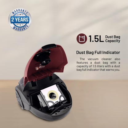Geepas Vacuum Cleaner GVC2594 Dust Bag, 2200W - 1.5L - Powerful Suction