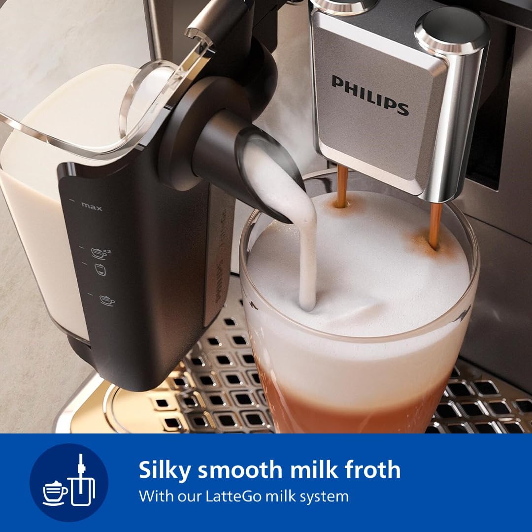 Philips Fully Automatic Espresso Machine Series 3300 EP3347/90 LatteGo Black Chrome