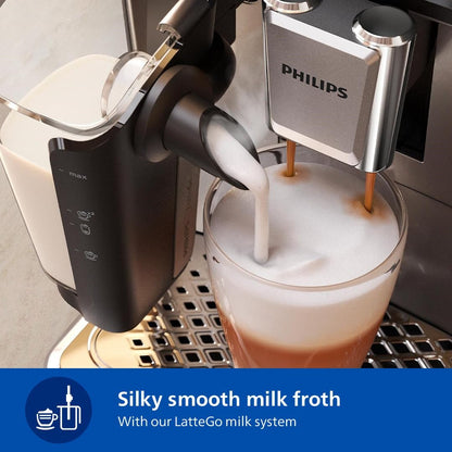 Philips Fully Automatic Espresso Machine Series 3300 EP3347/90 LatteGo Black Chrome