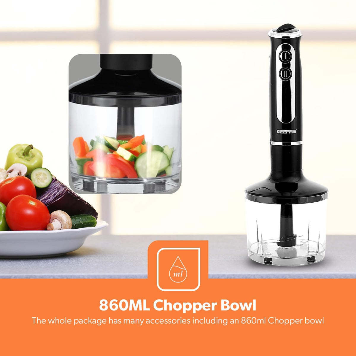 Geepas Hand Blender Multi Purpose Portable2 Speeds GHB6137