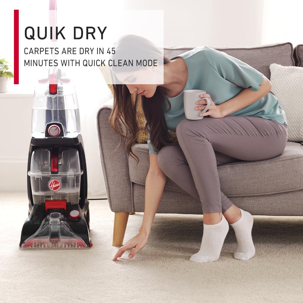 Hoover Carpet & Floor Cleaner Power Scrub Elite with Quick dry and Spin Scrub CWGDH012