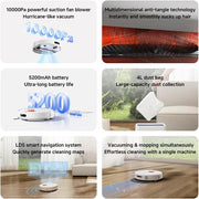مكنسة Xiaomi Robot Vacuum H40 الروبوتية – قوة شفط 10,000 باسكال، تفريغ تلقائي، ملاحة LDS