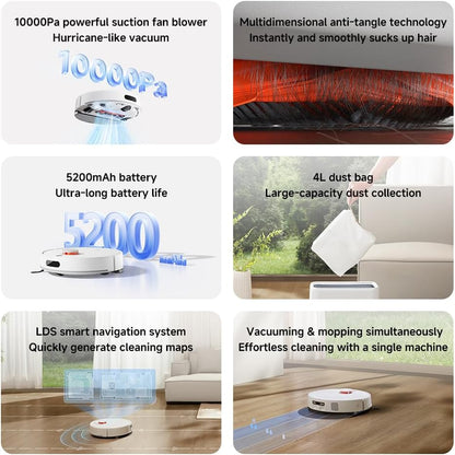 Xiaomi Robot Vacuum H40 – 10,000Pa Suction, Auto-Empty, LDS Navigation