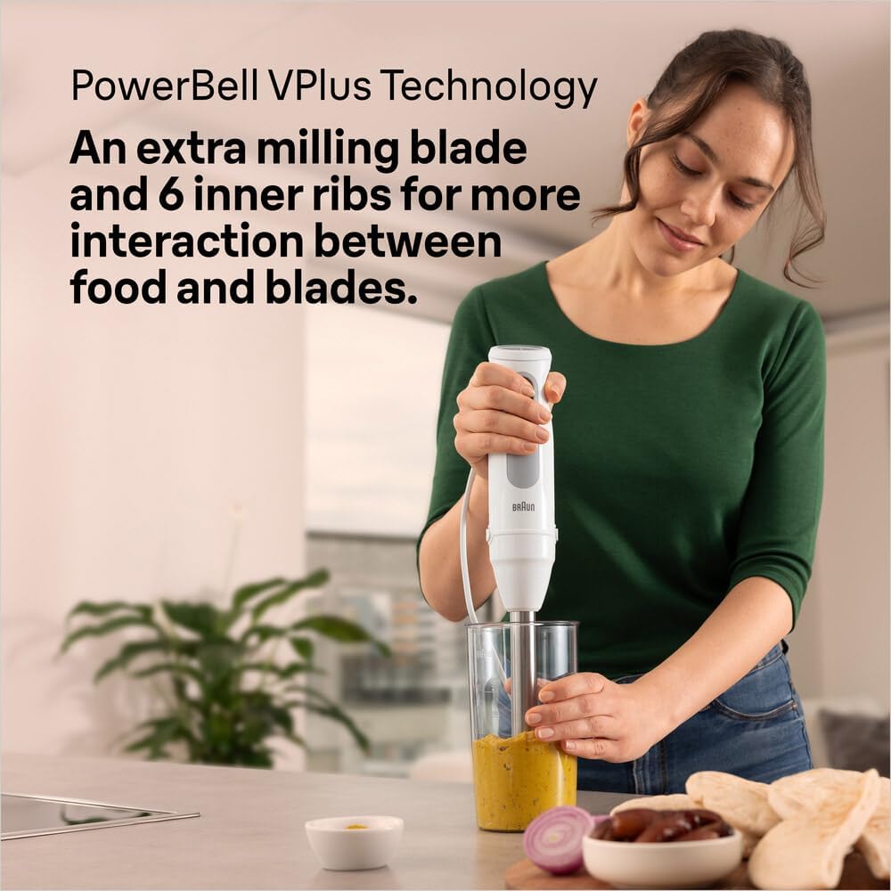 Braun MultiQuick 5 Hand Blender, 1000 Watts, PowerBell VPlus MQ50001M