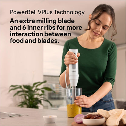 Braun MultiQuick 5 Hand Blender, 1000 Watts, PowerBell VPlus MQ50001M