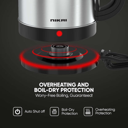 Nikai NK420A Stainless Steel Electric Kettle, 1.7L, 2200W