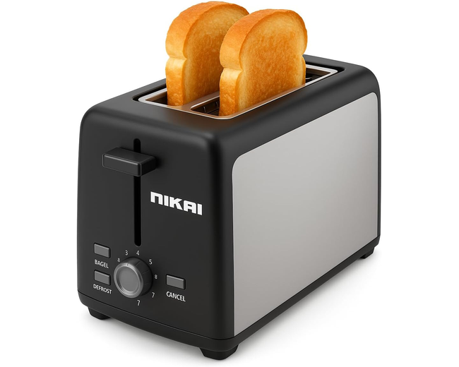 Nikai 4 Slice Toaster 7 Setting Browning Control Perfect Toast NBT666S1