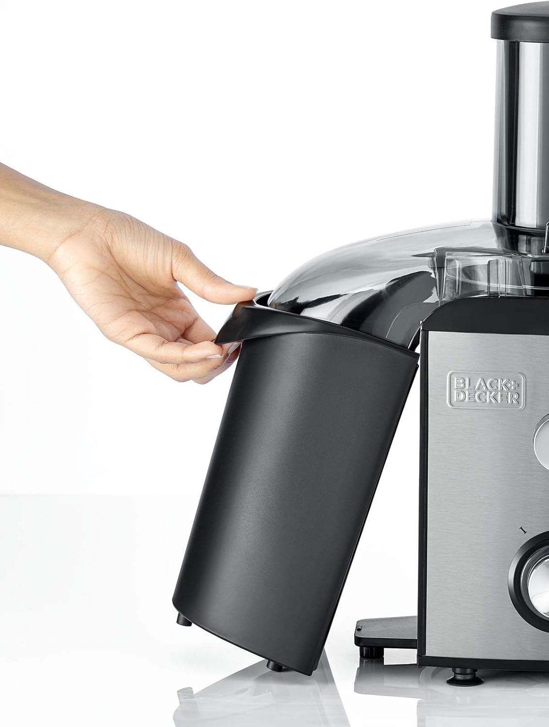 Black+Decker JE800-B5 Juice Extractor, 800W, XL Feeding Chute, Stainless Steel
