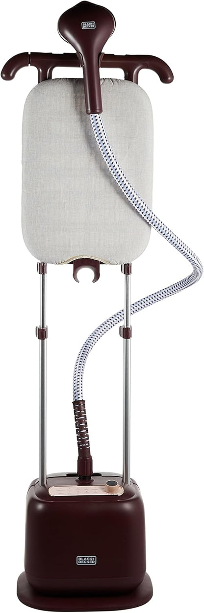BLACK+DECKER Double Pole Garment Steamer 2400W 2L Tank 10 Steam GSTD2450-B5