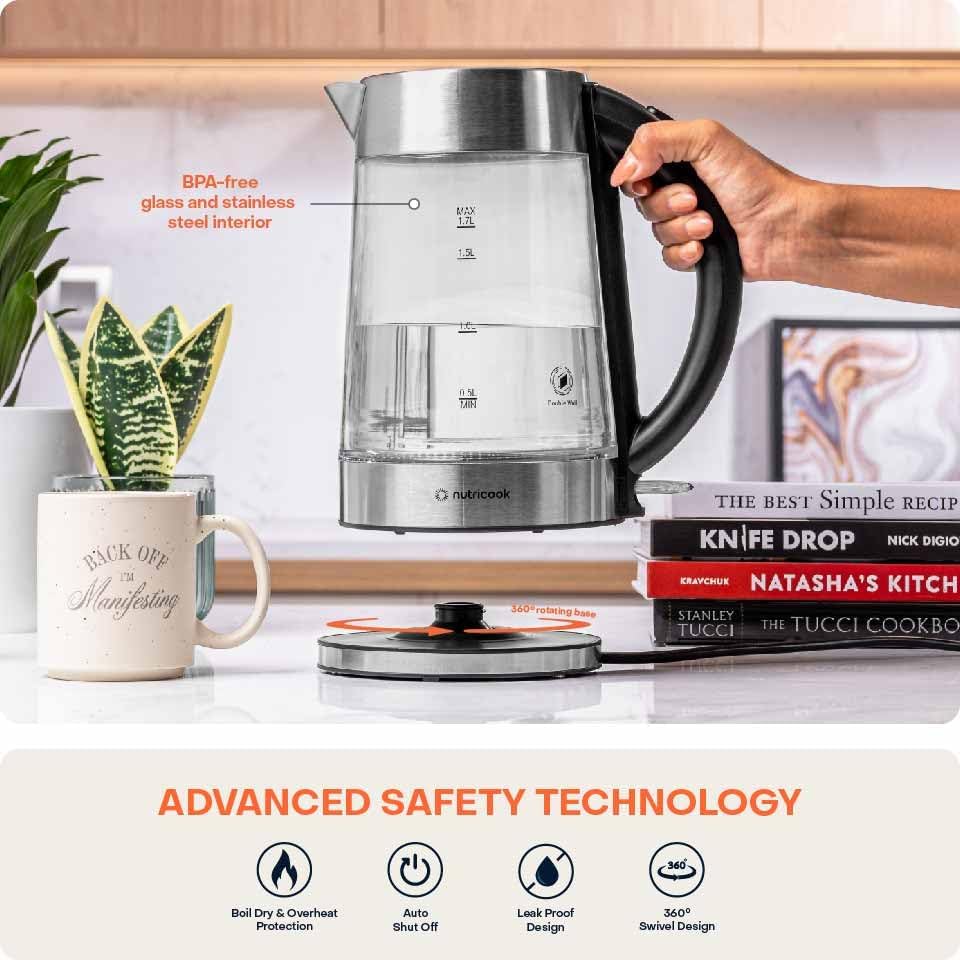 Nutricook Glass Kettle 2200W 1.7L Double wall GK100